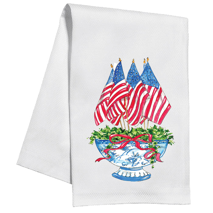 Patriotic Flag Urn Kitchen Towel