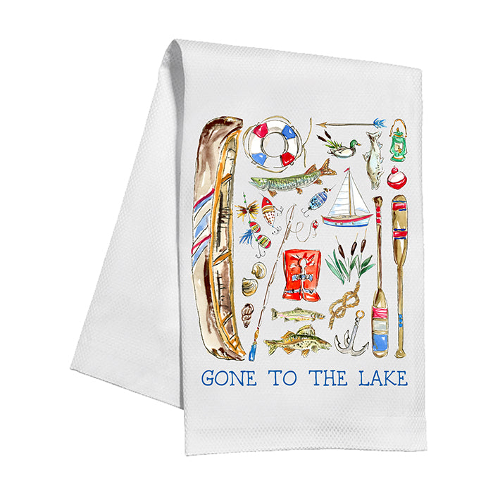 Gone to the Lake Icons Kitchen Towel