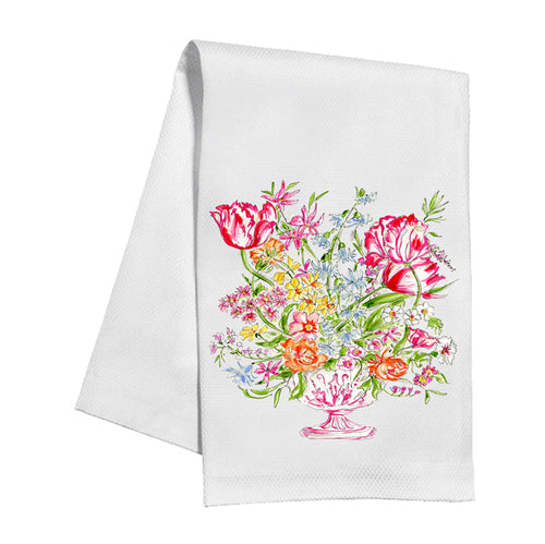 Pink Botanical Vase Kitchen Towel