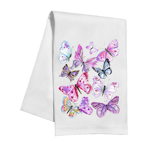 Lavender Botanical Butterflies Kitchen Towel