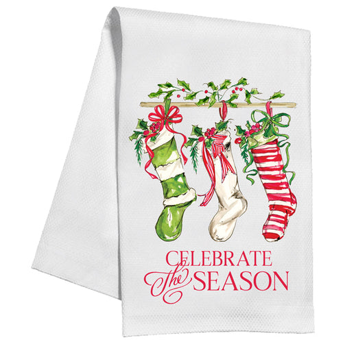 Celebrate the Season Stockings Kitchen Towel