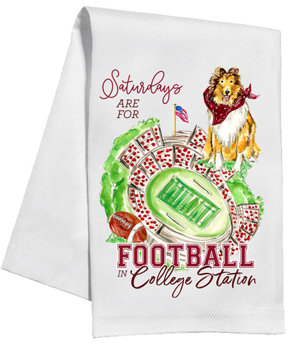 "Saturdays are for football in College Station" Kitchen Towel
