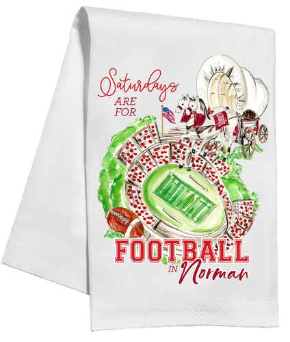 "Saturdays are for football in Norman" Kitchen Towel