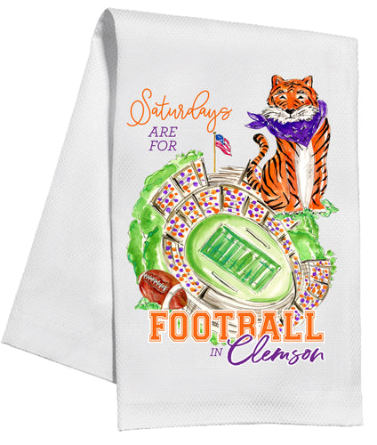 "Saturdays are for football in Clemson" Kitchen Towel