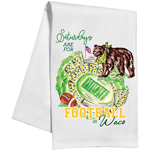 "Saturdays Are For Football In Waco" Kitchen Towel