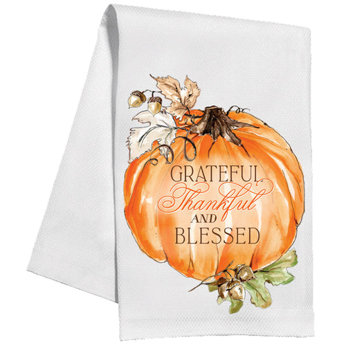 Festive Grateful Gourd Kitchen Towel