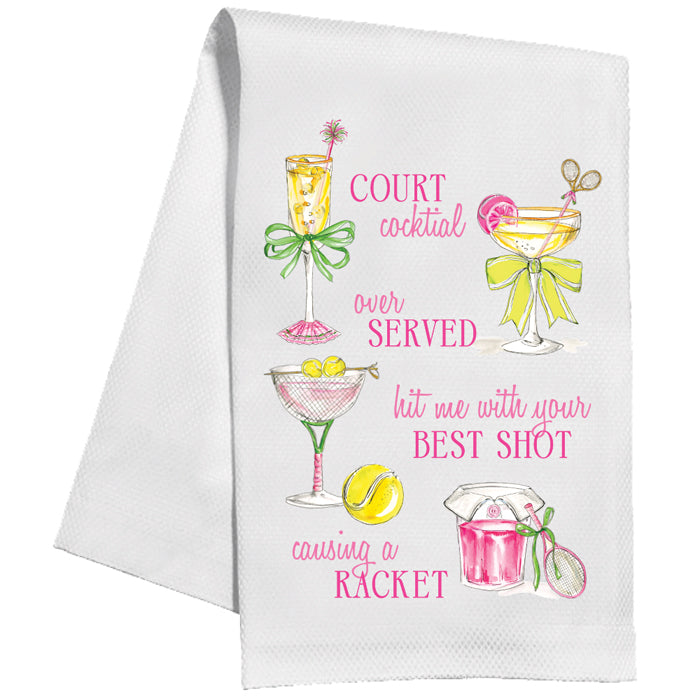 Tennis Cocktails Sayings Court Cocktail Kitchen Towel