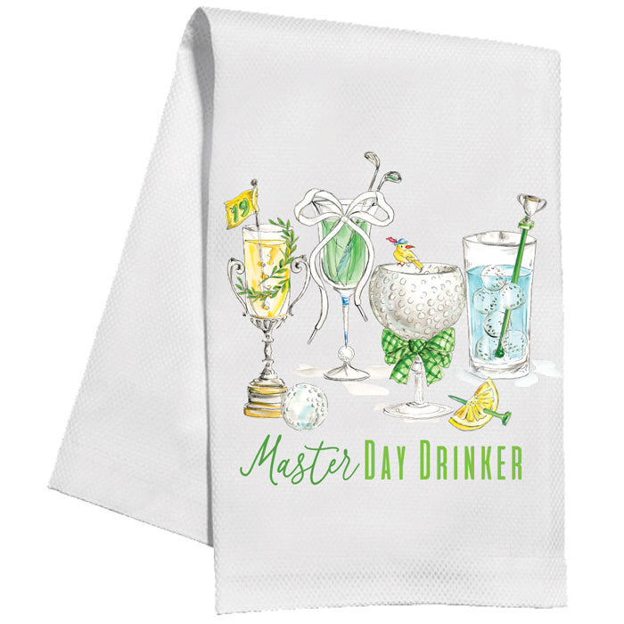 Golf Cocktails Master Day Drinker Kitchen Towel