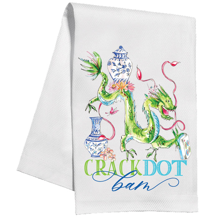 RosanneBeck Collections Mahjong Dragon Kitchen Towel - Thumbnail 2