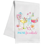 Cocktails Pause For Cocktails Mahjong Kitchen Towel