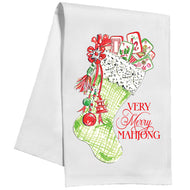 Very Merry Mahjong Stocking Kitchen Towel
