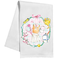 Tennis Whites Wreath Kitchen Towel