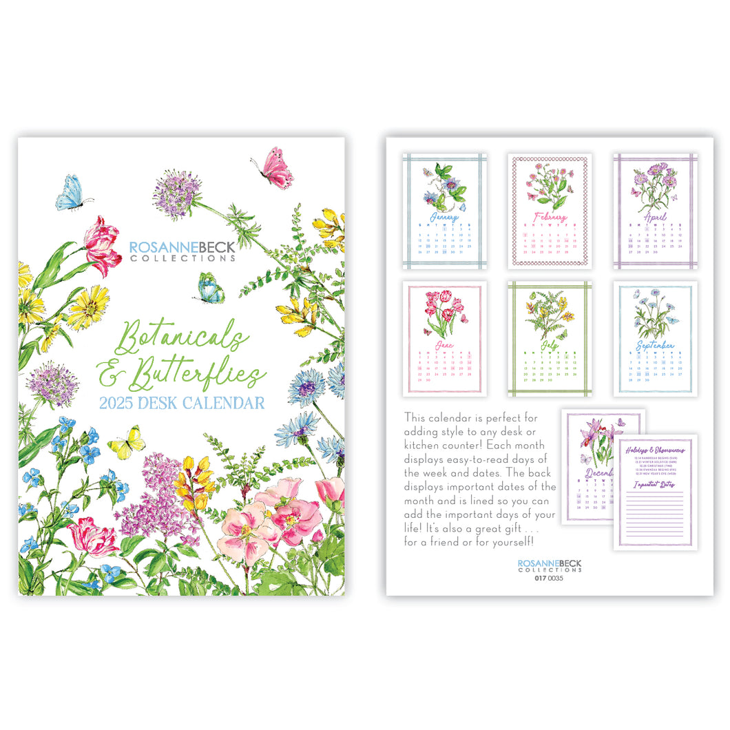 2025 Desk Calendar | Botanicals & Butterflies