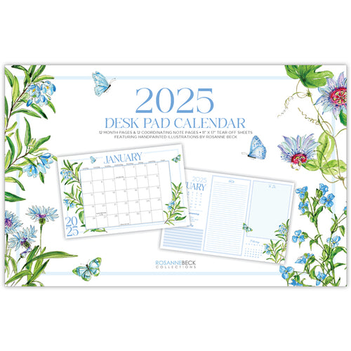 2025 Desk Pad Calendar | Botanicals & Butterflies