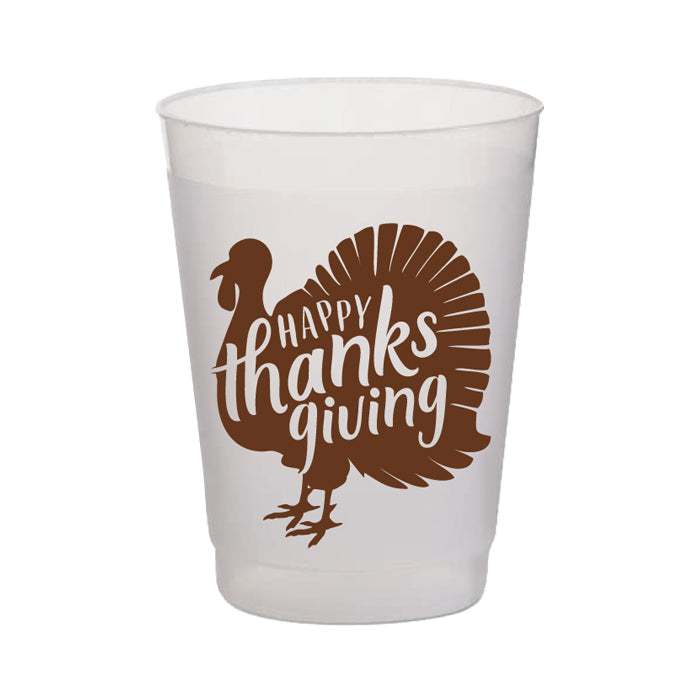 Happy Thanksgiving Turkey Frost Flex Cup