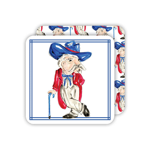 Rebel Red And Blue Paper Coasters