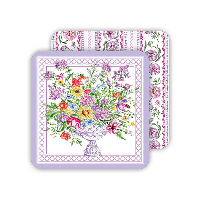Lavender Botanical Vase Paper Coasters