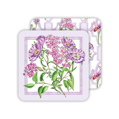 Lavender Botanical Floral Paper Coasters