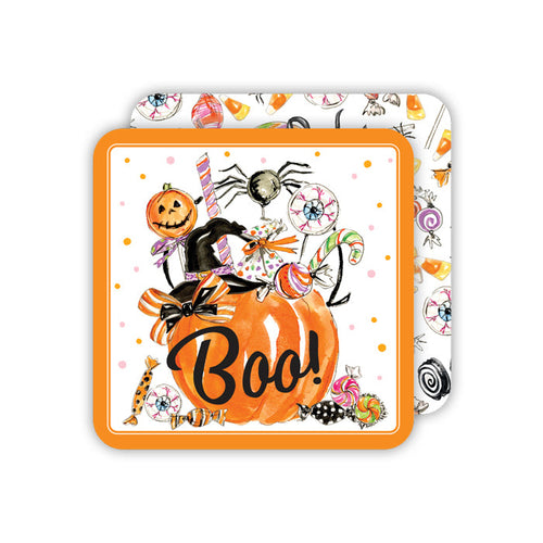 Halloween Candy Pumpkin Paper Coasters