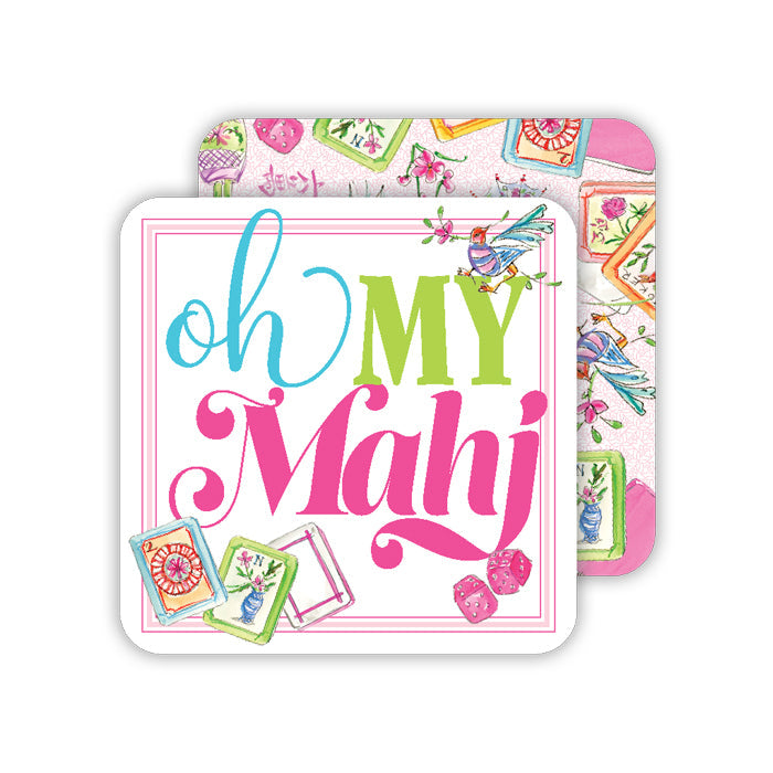 Oh My Mahj Icons Square Coasters