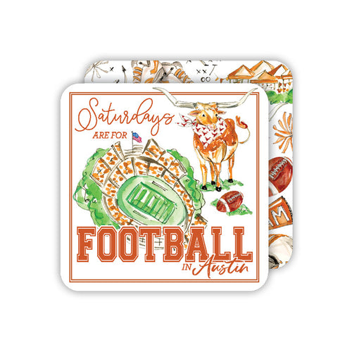 "Saturdays are for football in Austin" Paper Coasters