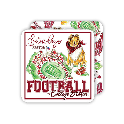 "Saturdays are for football in College Station" Paper Coasters