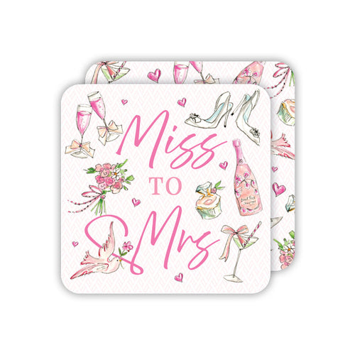 Hand Painted Miss To Mrs. Bridal Icons Square Coasters – RosanneBECK ...