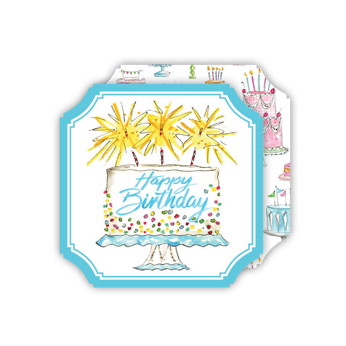 Happy Birthday Cake And Candles Ticket Coaster