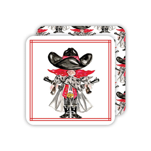 Raider Red and Black Paper Coasters