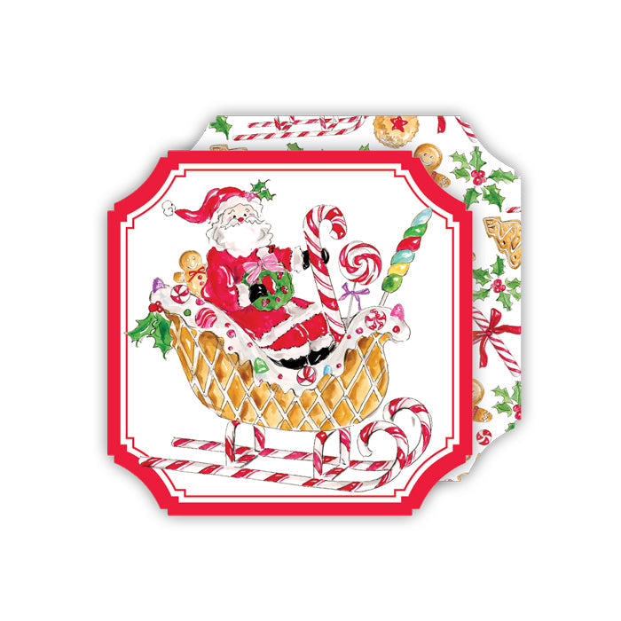 Santa in Candy and Gingerbread Seigh Coasters
