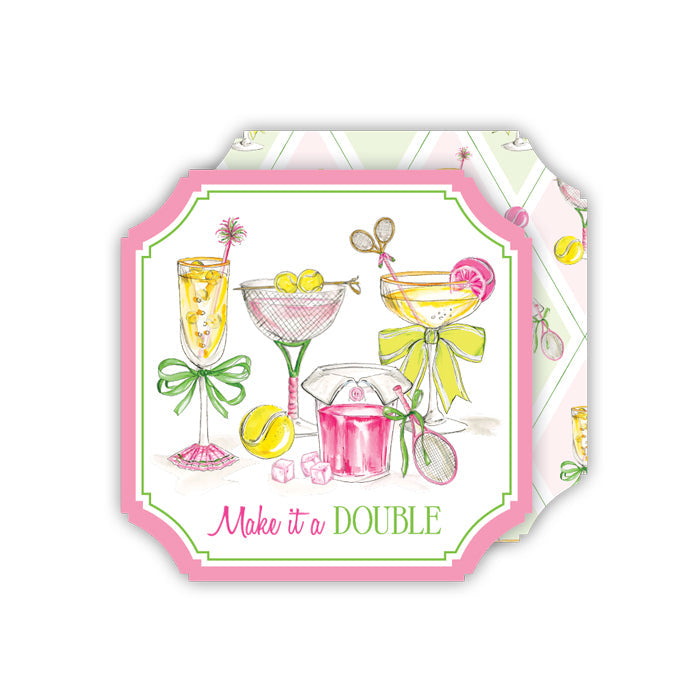 Tennis Cocktails Make It A Double Ticket Coasters