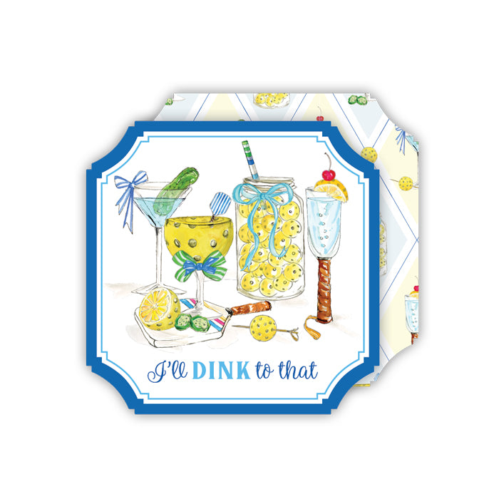 Pickleball Cocktails I'll Dink To That Ticket Coasters