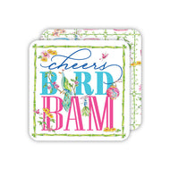 Cheers Bird Bam Green Bamboo Mahjong Square Coaster