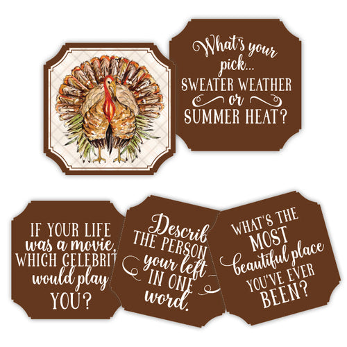 Festive Turkey Conversation Coasters