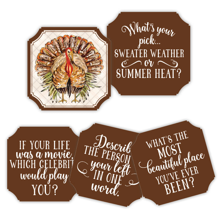 Festive Turkey Conversation Coasters