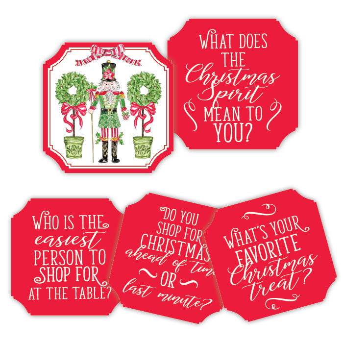 Poinsettia Nutcracker Topiaries Conversation Coasters