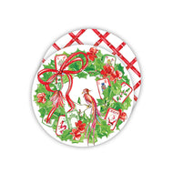Merry Mahjong Wreath Round Coasters