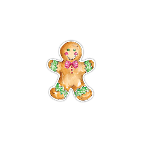 Gingerbread Man Green and Pink Cup Accent