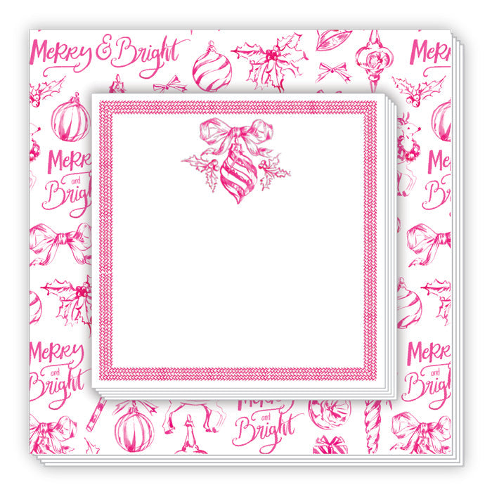 Pink Christmas Toile Notepad Duo