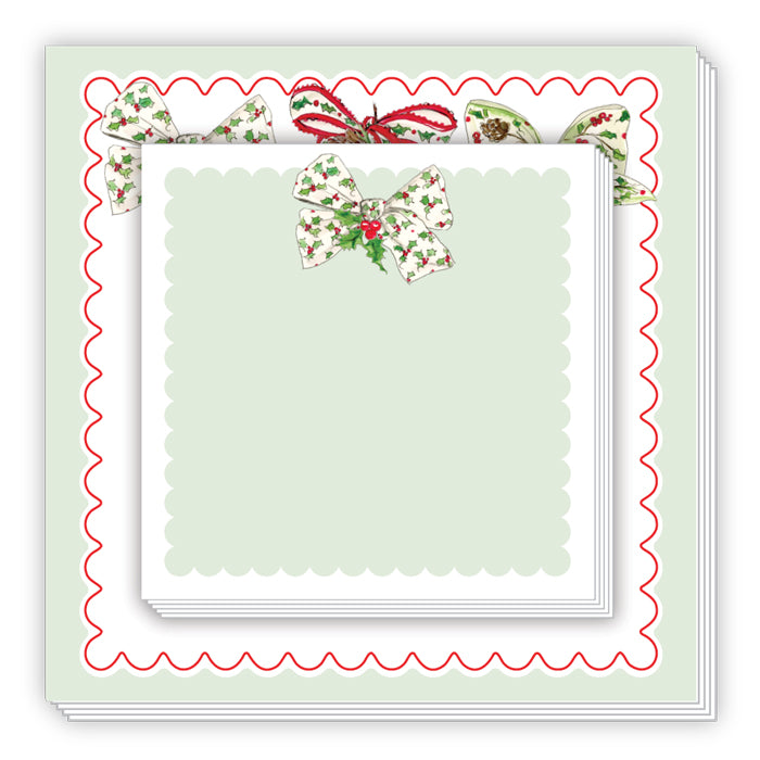 Red & Green Christmas Bows Notepad Duo