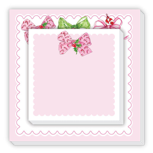 Pink Christmas Bows Notepad Duo