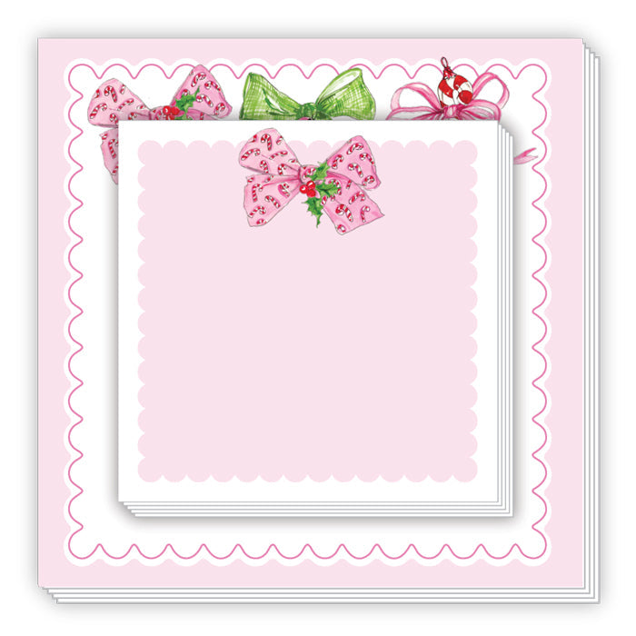 Pink Christmas Bows Notepad Duo