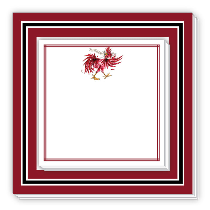 Gamecock Maroon And Black Border Notepad   Duo