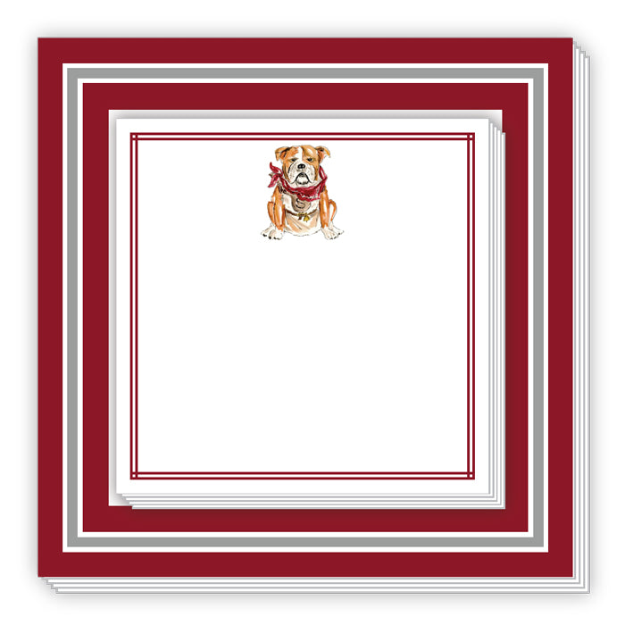 Bulldog Maroon And Gray Border Notepad Duo