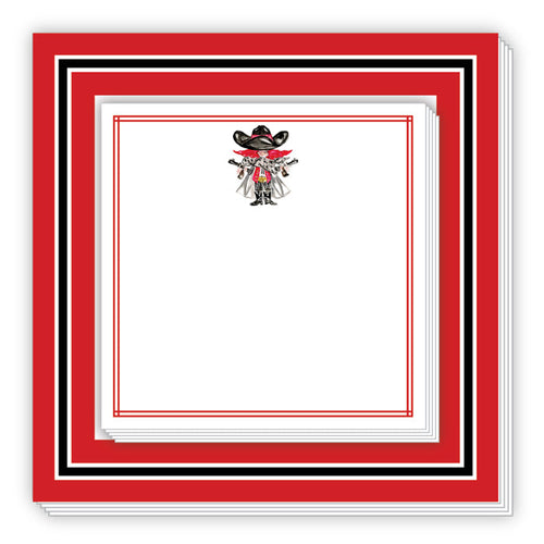 Raider with Red and Black Boarder Notepad Duo
