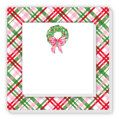 Colorful Ornaments Wreath Notepad Duo