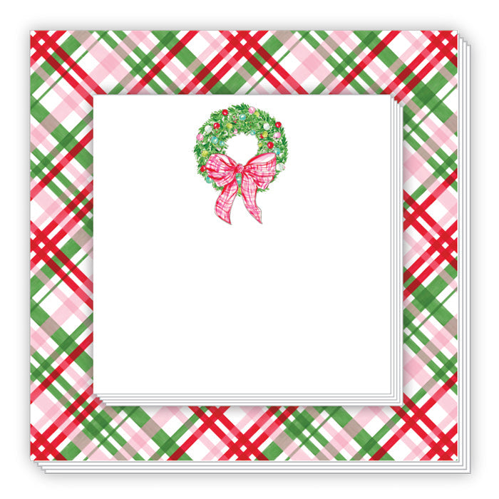 Colorful Ornaments Wreath Notepad Duo