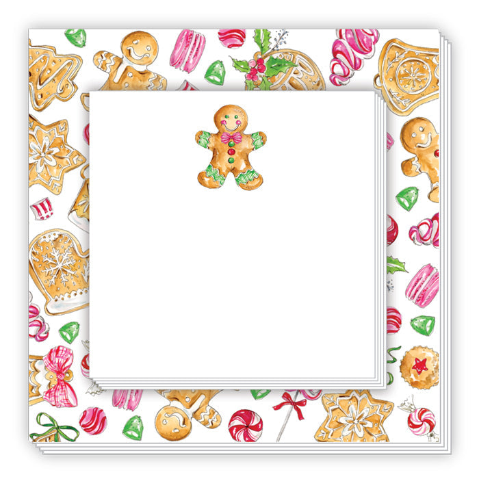 Gingerbread Man and Christmas Candy Pink Notepad Duo