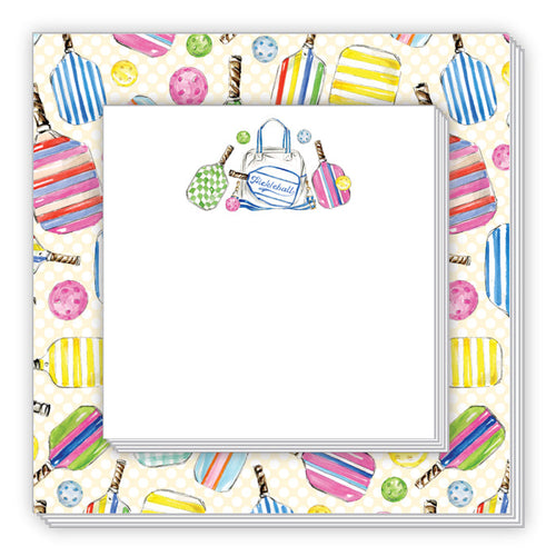 Colorful Pickleball Paddles Equipment Notepad Duo