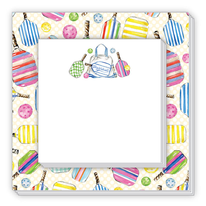 Colorful Pickleball Paddles Equipment Notepad Duo